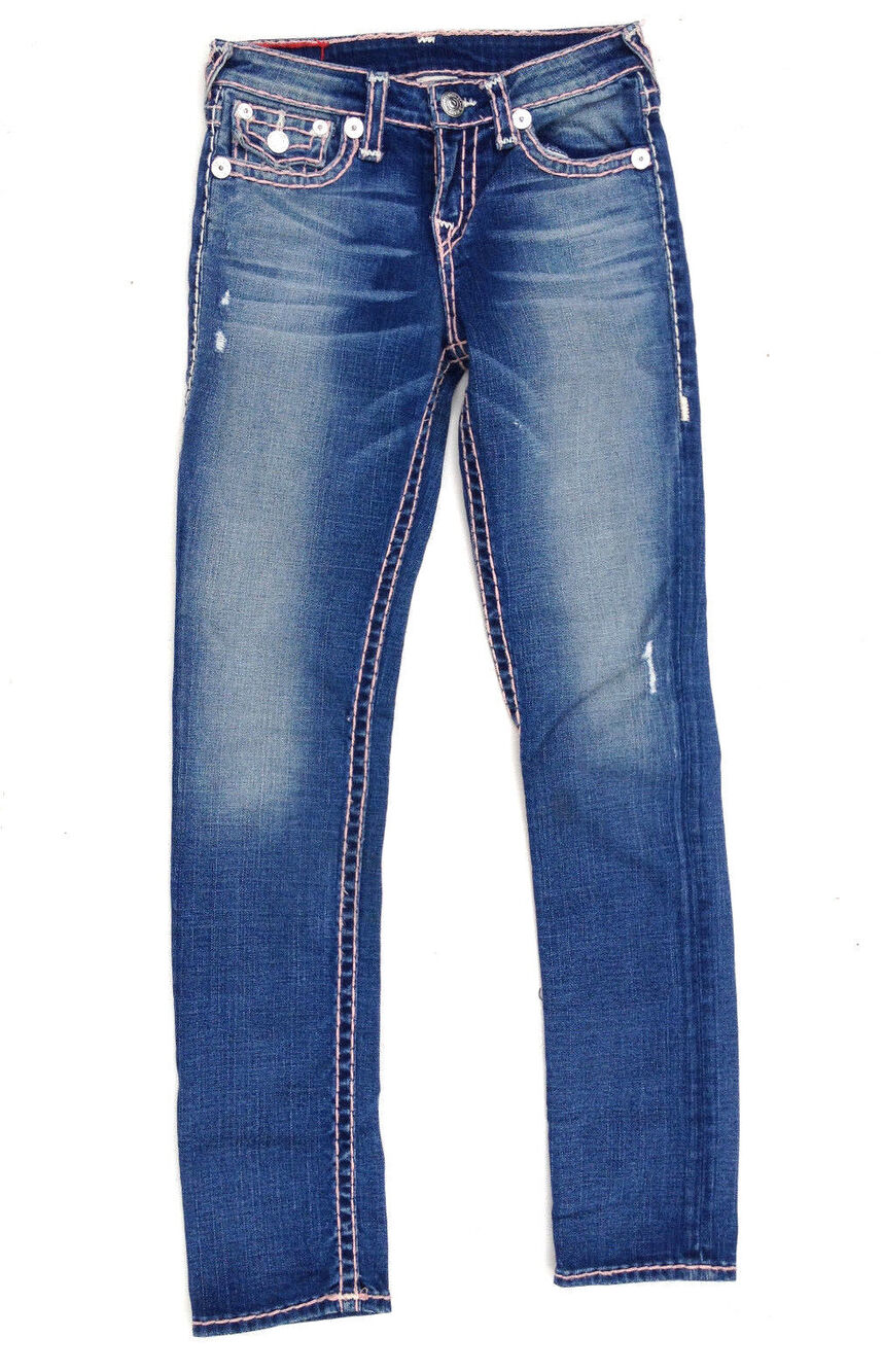 True Religion Blue Jennie Big T Curvy Skinny Stretch Denim Jeans Size 29 XL